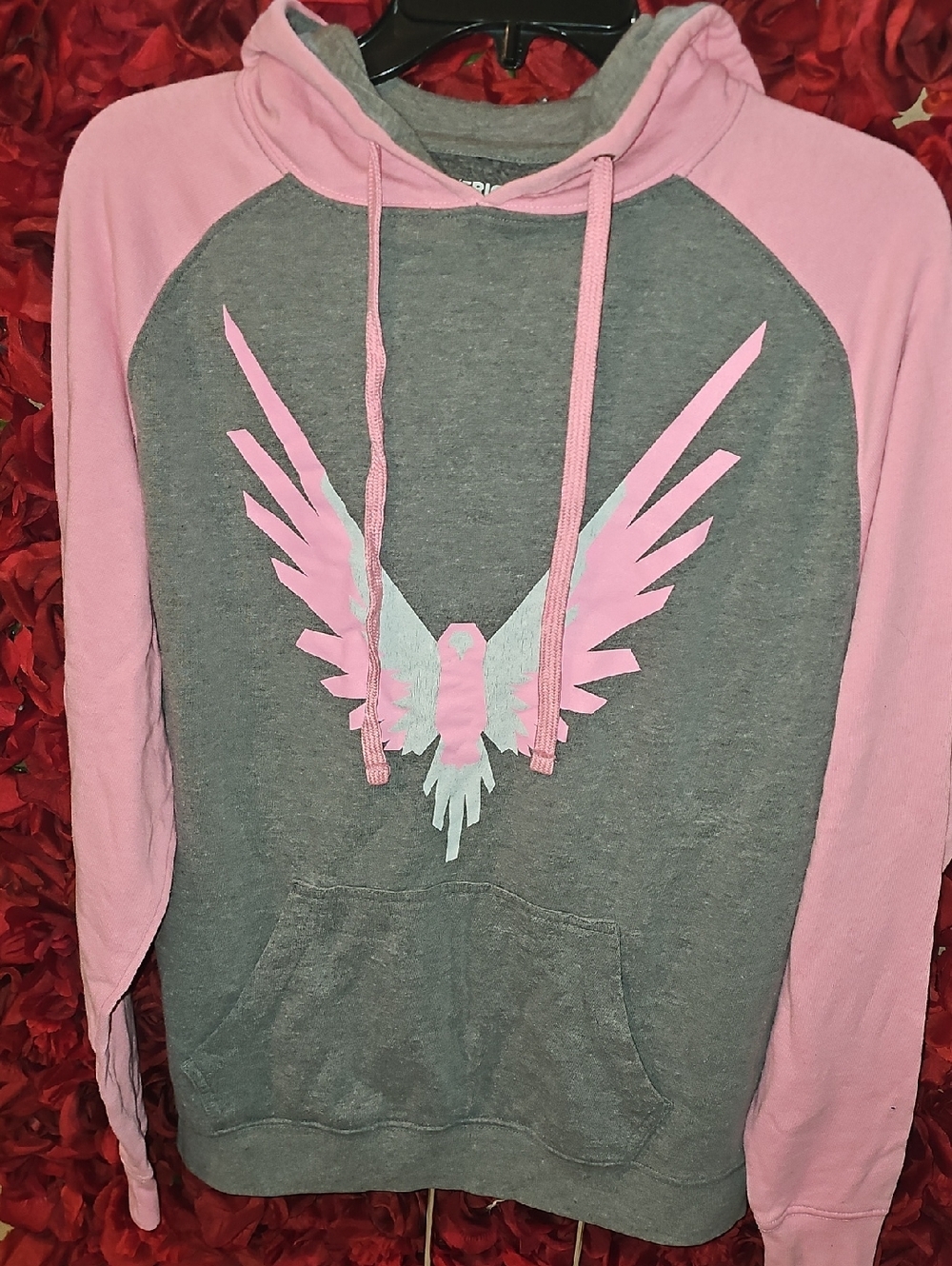 Maverick Logan Paul Pink/Grey Hoodie Sweatshirt Size Small Like New